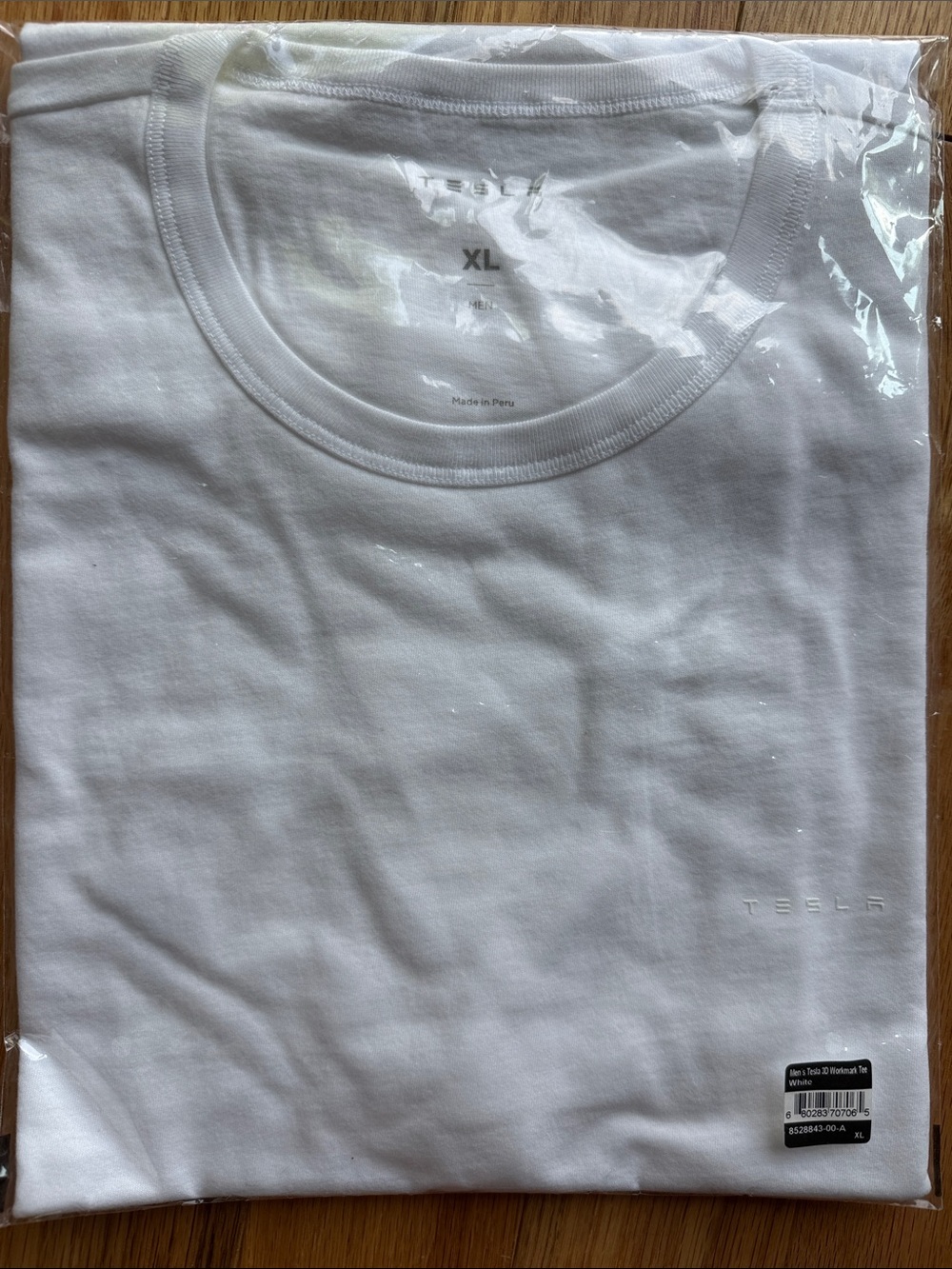 Tesla White Short Sleeve Crew Neck T-Shirt - XL